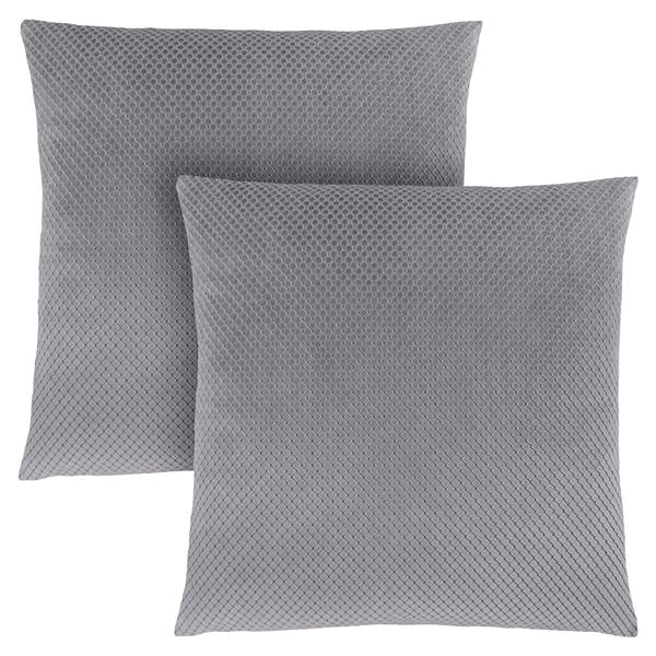 Monarch Decorative Pillow - 2 Pack - 18-in x 18-in - Silver