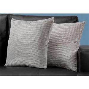 Monarch Decorative Pillow - 2 Pack - 18-in x 18-in - Silver