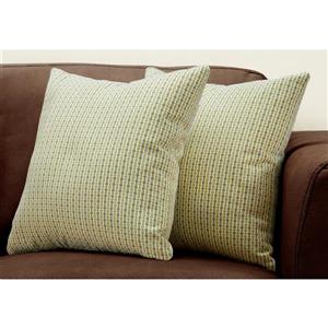 Coussin décoratif, ensemble de 2, 18 po x 18 po, vert