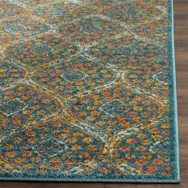 Safavieh Madison Rug - 2.3-ft x 8-ft - Polypropylene - Blue/Orange