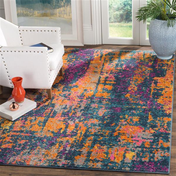 Safavieh Madison Abstract Rug - 4-ft x 6-ft - Polypropylene - Blue/Orange