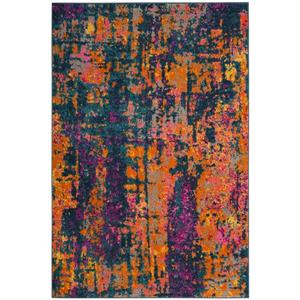 Safavieh Madison Abstract Rug - 4-ft x 6-ft - Polypropylene - Blue/Orange