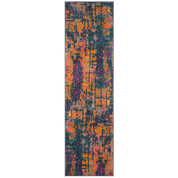 Safavieh Madison Rug - 2.3-ft x 8-ft - Polypropylene - Blue/Orange
