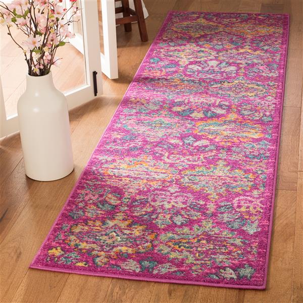 Safavieh Madison Rug - 2.3-ft x 8-ft - Polypropylene - Fuchsia/Blue