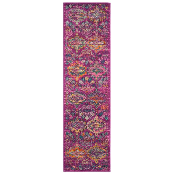 Safavieh Madison Rug - 2.3-ft x 8-ft - Polypropylene - Fuchsia/Blue