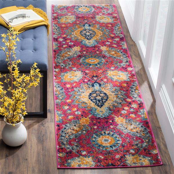 Safavieh Madison Rug - 2.3-ft x 8-ft - Polyester - Fuchsia/Gold