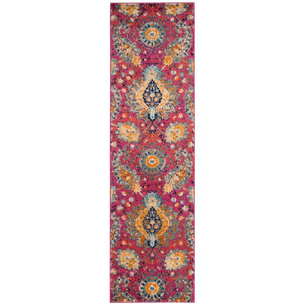 Safavieh Madison Rug - 2.3-ft x 8-ft - Polyester - Fuchsia/Gold