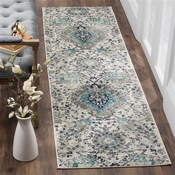 Safavieh Madison Rug - 2.3-ft x 12-ft - Polyester - Cream/Light Gray