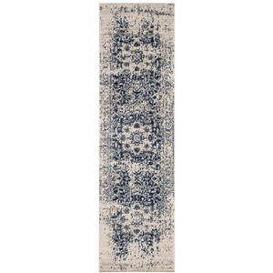 Safavieh Madison Rug - 2.3-ft x 12-ft - Polyester - Cream/Navy Blue