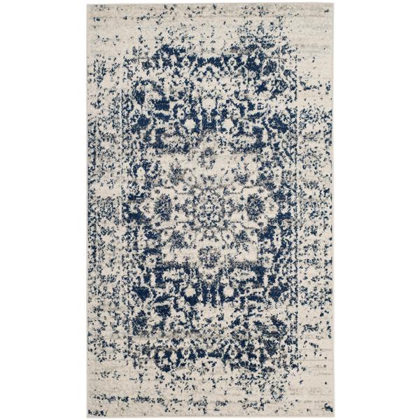 Safavieh Madison Rug - 3-ft x 5-ft - Polyester - Cream/Navy Blue