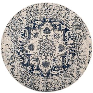 Safavieh Madison Rug - 5-ft x 5-ft - Polyester - Cream/Navy Blue