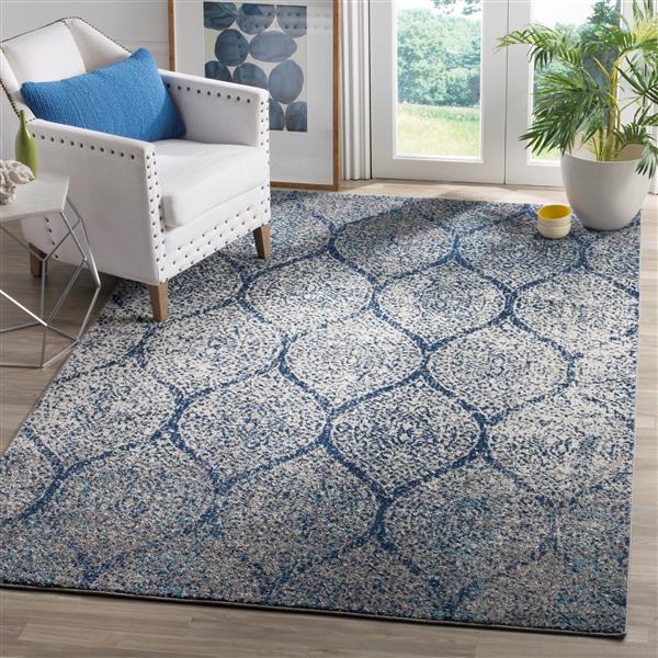 Safavieh Madison Ikat Rug - 3-ft x 5-ft - Polyester - Navy Blue/Silver