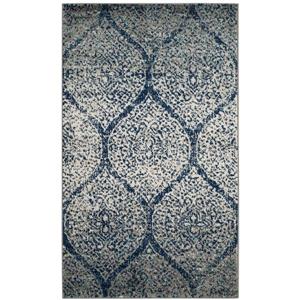 Safavieh Madison Ikat Rug - 3-ft x 5-ft - Polyester - Navy Blue/Silver