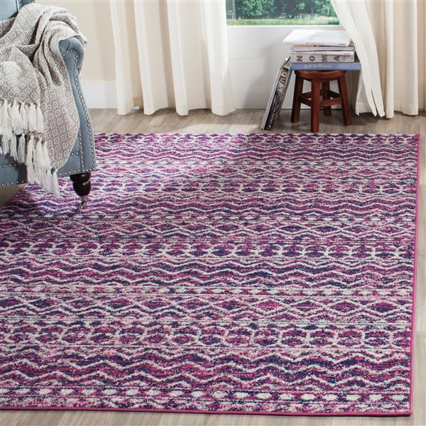 Safavieh Madison Rug - 4-ft x 6-ft - Polyester - Fuchsia/Navy Blue