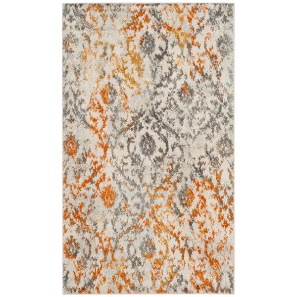 Safavieh Madison Ikat Rug - 3-ft x 5-ft - Polyester - Cream/Orange