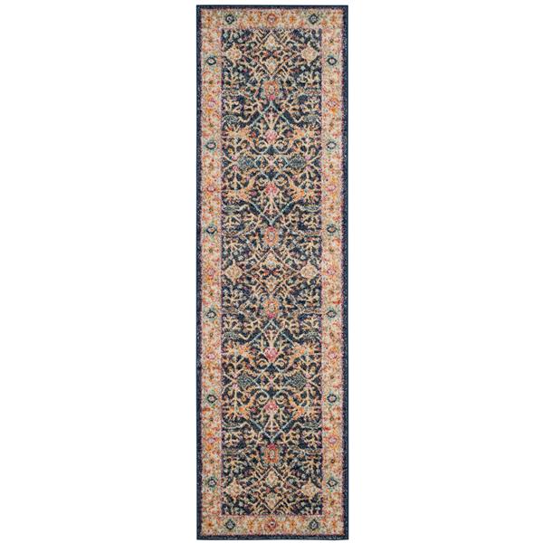 Safavieh Madison Rug - 2.3-ft x 10-ft - Polyester - Navy Blue/Cream