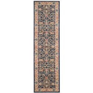 Safavieh Madison Rug - 2.3-ft x 10-ft - Polyester - Navy Blue/Cream