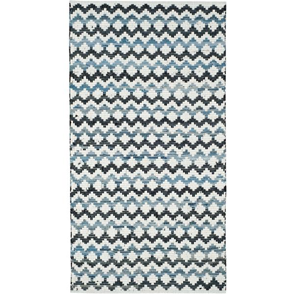 Safavieh Montauk Stripe Rug - 2.5-ft x 4-ft - Cotton - Blue/Black