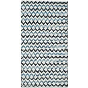 Safavieh Montauk Stripe Rug - 2.5-ft x 4-ft - Cotton - Blue/Black