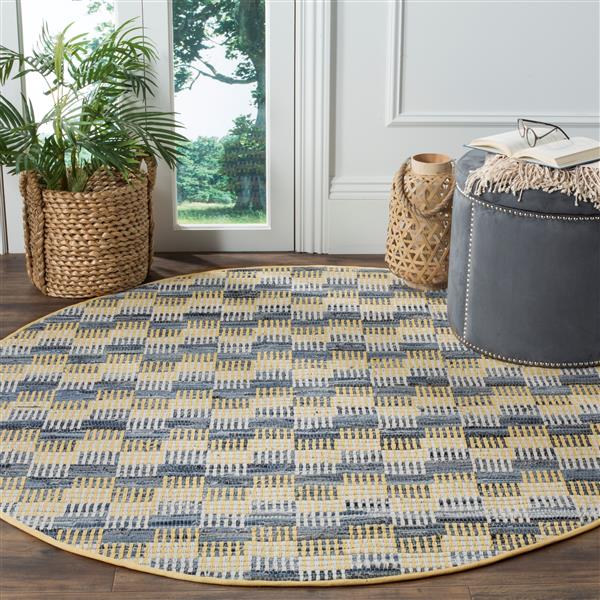 Safavieh Montauk Stripe Rug - 4-ft x 4-ft - Cotton - Gold/Multi