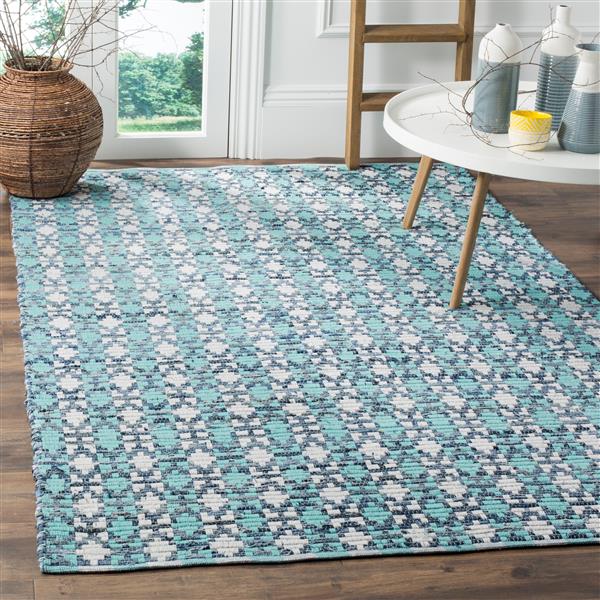 Safavieh Montauk Stripe Rug - 4-ft x 6-ft - Cotton - Turquoise/Multi