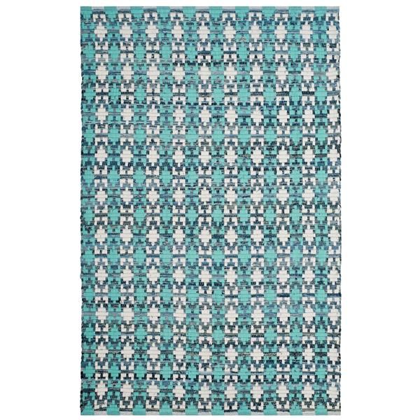 Safavieh Montauk Stripe Rug - 4-ft x 6-ft - Cotton - Turquoise/Multi