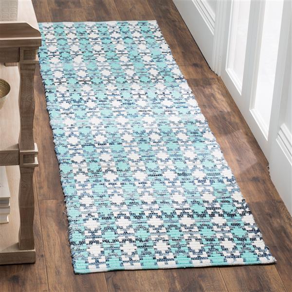 Safavieh Montauk Stripe Rug - 2.3-ft x 6-ft - Cotton - Turquoise/Multi