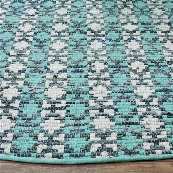 Safavieh Montauk Stripe Rug - 4-ft x 4-ft - Cotton - Turquoise/Multi