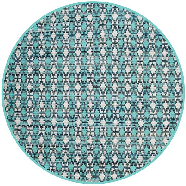 Safavieh Montauk Stripe Rug - 4-ft x 4-ft - Cotton - Turquoise/Multi