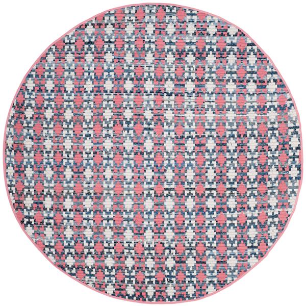 Safavieh Montauk Stripe Rug - 4-ft x 4-ft - Cotton - Pink/Multi