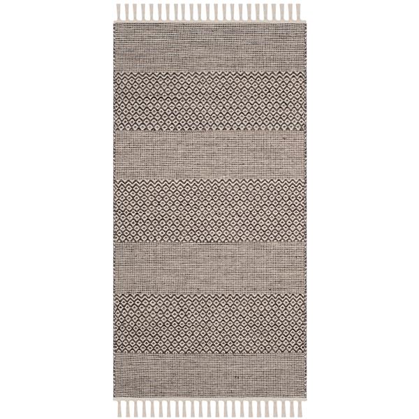 Safavieh Montauk Stripe Rug - 3-ft x 5-ft - Cotton - Ivory/Gray