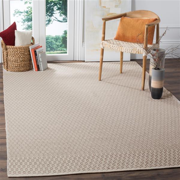 Safavieh Montauk Geometric Rug - 4-ft x 6-ft - Cotton - Ivory/Gray