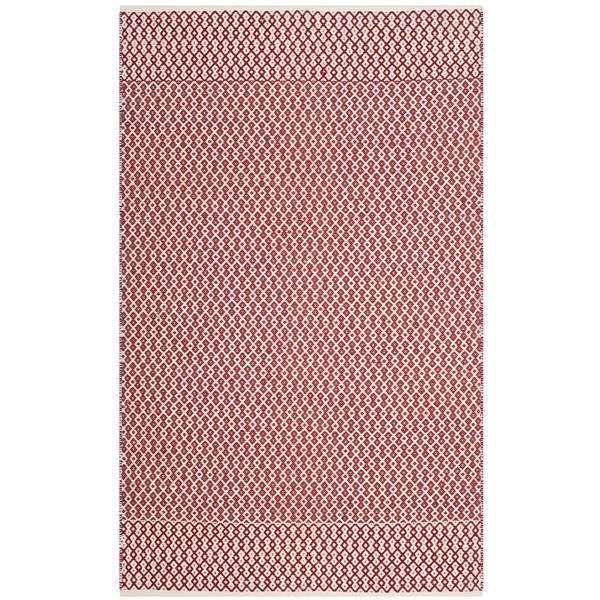 Safavieh Montauk Geometric Rug - 4-ft x 6-ft - Cotton - Ivory/Red
