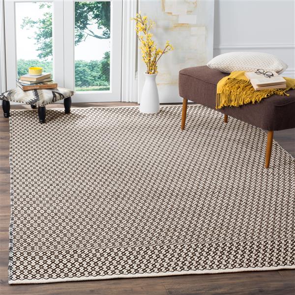 Safavieh Montauk Geometric Rug - 3-ft x 5-ft - Cotton - Ivory/Black