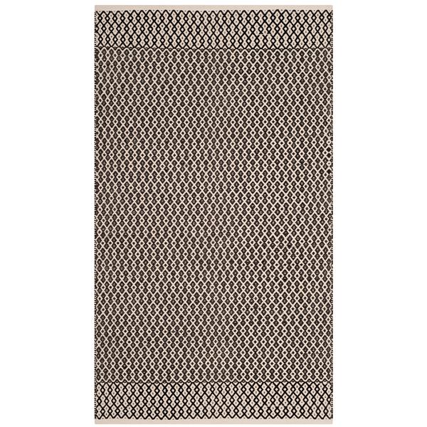 Safavieh Montauk Geometric Rug - 3-ft x 5-ft - Cotton - Ivory/Black