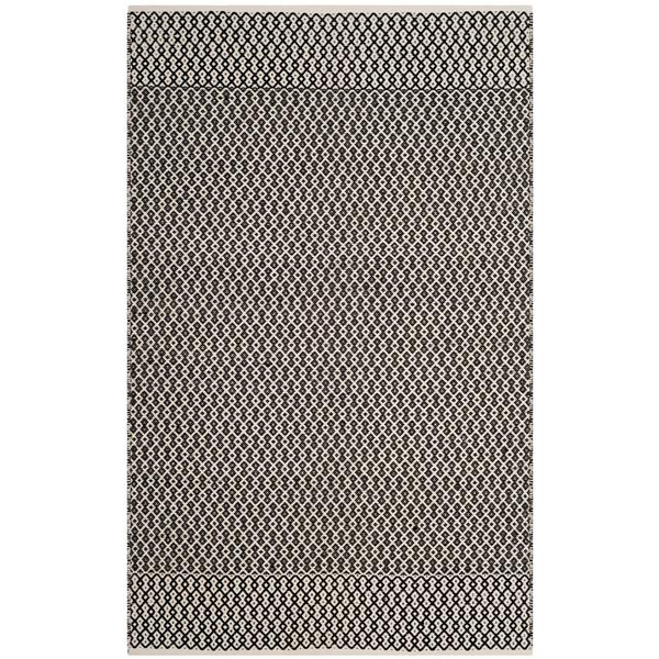 Safavieh Montauk Geometric Rug - 4-ft x 6-ft - Cotton - Ivory/Black