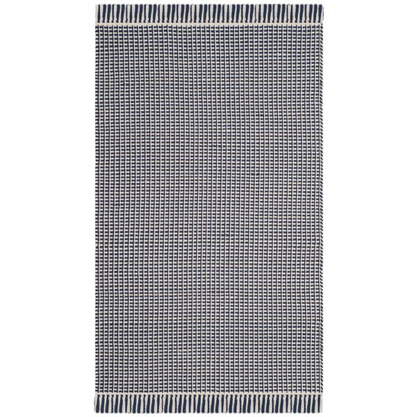 Safavieh Montauk Geometric Rug - 3-ft x 5-ft - Cotton - Ivory/Navy Blue