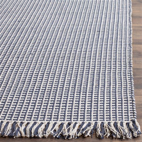 Safavieh Montauk Geometric Rug - 6-ft x 6-ft - Cotton - Ivory/Navy Blue