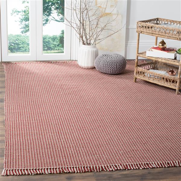 Safavieh Montauk Geometric Rug - 3-ft x 5-ft - Cotton - Ivory/Red