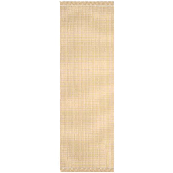 Safavieh Montauk Geometric Rug - 2.3-ft x 8-ft - Cotton - Ivory/Yellow