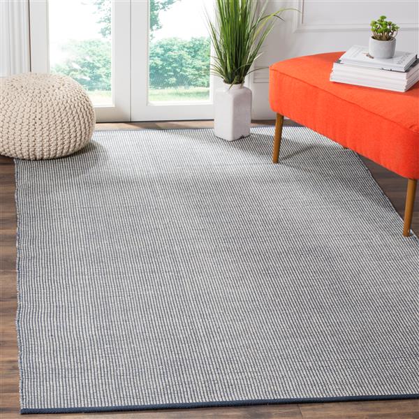 Safavieh Montauk Rug - 3-ft x 5-ft - Cotton - Ivory/Navy Blue