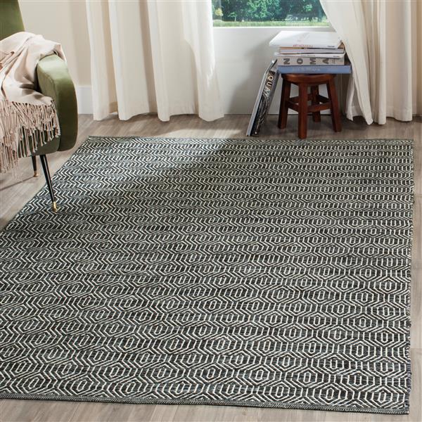 Safavieh Montauk Geometric Rug - 5-ft x 7-ft - Cotton - Ivory/Dark Gray