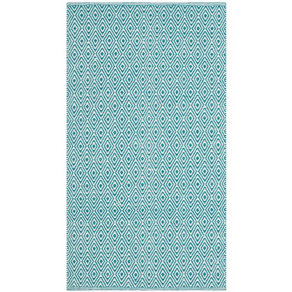 Safavieh Montauk Rug - 2.5-ft x 4-ft - Cotton - Ivory/Turquoise