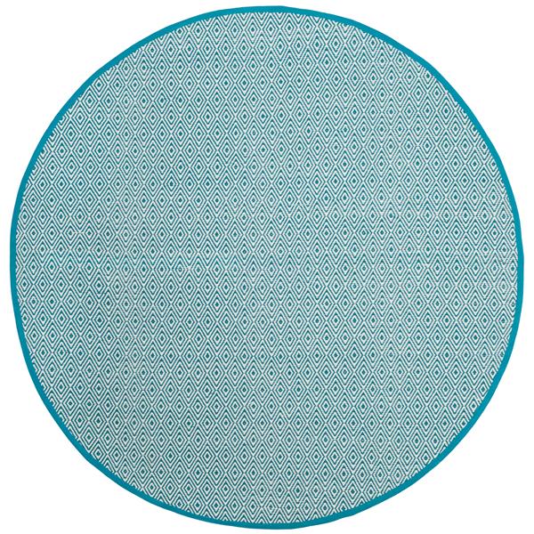 Safavieh Montauk Geometric Rug - 6-ft x 6-ft - Cotton - Ivory/Turquoise