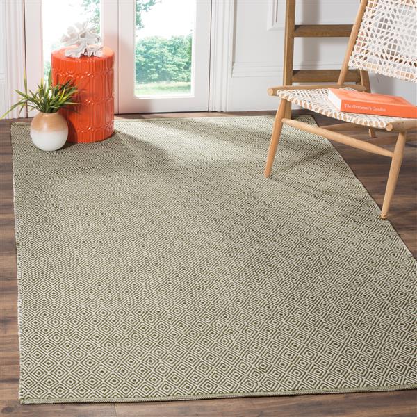 Safavieh Montauk Geometric Rug - 3-ft x 5-ft - Cotton - Ivory/Green