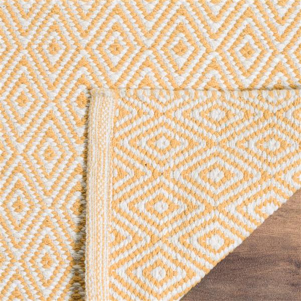 Safavieh Montauk Geometric Rug - 2.3-ft x 8-ft - Cotton - Ivory/Gold