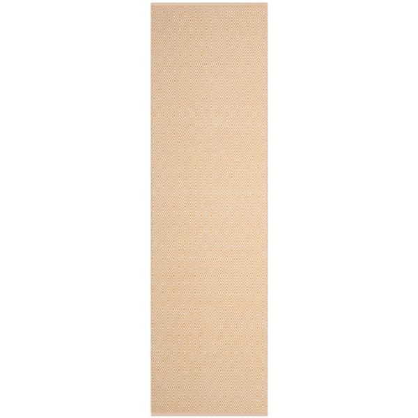 Safavieh Montauk Geometric Rug - 2.3-ft x 8-ft - Cotton - Ivory/Gold