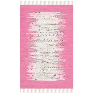 Safavieh Montauk Border Rug - 2.5-ft x 4-ft - Cotton - Ivory/Pink