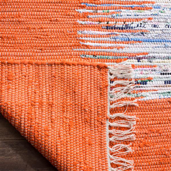 Safavieh Montauk Border Rug - 4-ft x 6-ft - Cotton - Ivory/Orange