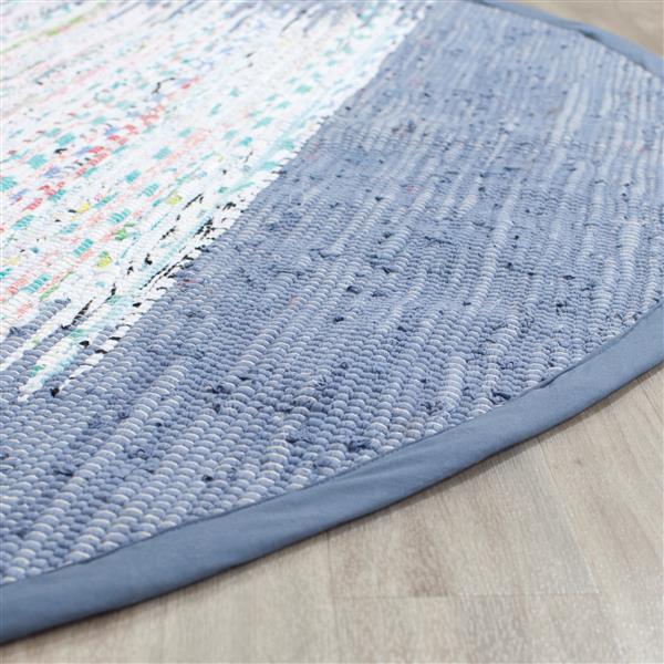 Safavieh Montauk Border Rug - 4-ft x 4-ft - Cotton - Ivory/Dark Blue